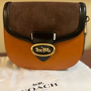 Coach Kat Saddle Bag Colourblock Brass/Saffron Multi